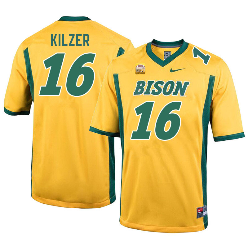 Men #16 Jacob Kilzer North Dakota State Bison College Football Jerseys Stitched-Yellow Men #16 Jacob Kilzer North Dakota State Bison College Football Jerseys Stitched-Yellow